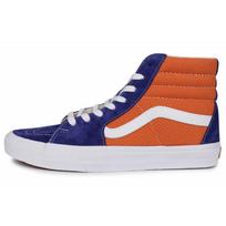 Vans Sk8 Laisvalaikio Mados Aukštakulniai Riedlenčių Batai Unisex Sportbačiai Mėlyni Oranžiniai VN0A4U3CWTJ 38.5