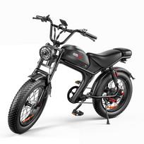 EMOKO C93 visureigis elektrinis dviratis suaugusiems, vienos pavaros, 1000 W variklis, 48 ​​V, 20 Ah baterija, elektrinis dviratis, 20 * 4 colių riebių padangų, „Mountian E-Bike“ juoda