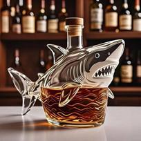 Whiskey Decanter Dispenser 320ml Shark Shape Whiskey Glasses Decanter Home Decor Animal Statue Empty Liquor Bottle For Neighbor CHINA