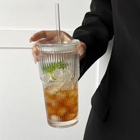 600ML Stiklinis kavos puodelis su dangteliu ir šiaudeliu, Daugiafunkcis izoliuotas daugkartinis stiklinis puodelis, Skalbti tik rankomis, Idealiai tinka namams, biurui, kelionėms - 1 vnt.