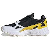 Adidas Originals Falcon Tinklelio Sintetinės Odos Universalūs Patogūs Kvėpuojantys Žemi Laisvalaikio Batai Moteriški Sneakeriai Juodi Geltoni Balti EG6708 44