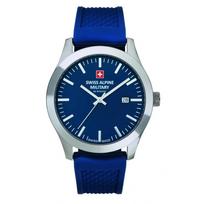 Swiss Alpine Military Combat Basic Rubber Strap Blue Dial Quartz 7055.1835 100M Men's Watch mėlyna