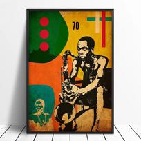 Fela Kuti Afrobeat muzikos plakatas Metalinis sieninis ženklas Suknelė Miegantis Hip Hop Rap muzikos grupės žvaigždės Sienų menas Kambarys Namų dekoras Skardos ženklas 20x30cm