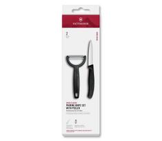 Victorinox - Rinkinys: virtuvinis peilis su daržovių skustuku SWISS CLASSIC, juodas