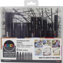 Posca - 8 Nib Size Black Set (401619)