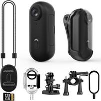 Vaizdo kamera 4K mini kūno kamera, 128GB, 360° sukimosi segtukas, magnetinė virvė, juoda