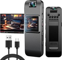 Vaizdo kamera Mini kūno kamera HD 1080P, 1.3" ekranas, naktinis matymas, sukimosi 180°, nešiojama