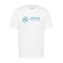 Vyriški marškinėliai su dideliu logotipu „Mercedes AMG Petronas F1 701227037-002“ balti