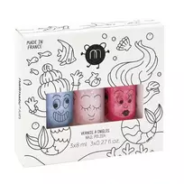 NAILMATIC_SET Vaikiškų nagų lako rinkinys undinėlė Dolly 8ml + Sissi 8ml + Merlin 8ml