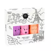NAILMATIC_SET Kids Paris Neoninis nagų lako rinkinys Marshi 8ml + Dolly 8ml + Flamingo 8ml