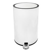 Orion šiukšliadėžė, 6 l, Šiukšliadėžė metalinas baltas su pedalu 6 l