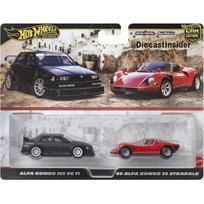 Hot Wheels Premium 2-pack Modeliukas Alfa Romeo 155 V6 TI & Alfa Romeo Tipo 33 Stradale (yra Sandėlyje)