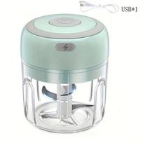 250ml Maisto Smulkintuvas, Elektrinis Česnakų Malūnėlis, USB Mėsmalė , Žolė žalia -250ml-Šaukštas