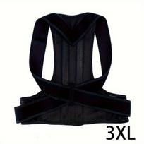 Reguliuojamas laikysenos korektorius, kvėpuojantis korio audinys, juodas. , XXXL