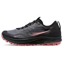 Saucony Peregrine 12 patogūs, smūgius sugeriantys, neslystantys, nusidėvėjimui atsparūs, žemo ūgio bėgimo bateliai moterims, juodi ir rožiniai, S10740-20 36 beige