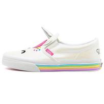 Vans Slip-On Leather Casual Low-Top Skate Shoes Women sneaker White Multicolor VN0A54EX2JQ 36 white