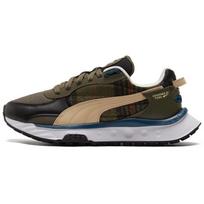 Puma Wild Rider Audinio sluoksniuotos odos Flaneliniai languoti Sportiniai žemi Gyvenimo būdo batai Unisex sportbačiai Vynuogių lapų žalia 384186-02 37