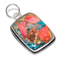 Spiny Oyster Gemstone 925 Sterling Silver Gift Jewelry Pendant 2.17