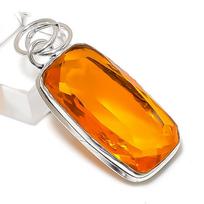 Citrino akmuo 925 svarų sterlingų sidabro Dovanų papuošalas Pakabukas 1,77 orange