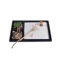 Zen sodo smėlio meditacijos ramios atpalaiduojančios dekoracijos rinkinys dvasiniam Budos smilkalų degikliui fengšui jogos dekorui 215x175x12mm
