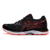 Asics Gel-Pulse 10 Amortizuojantys Neslystantys Bėgimo Bateliai Moteriški Kedai Juodi Oranžiniai 1012A010-001 37