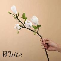 Aukštos kokybės imitacinis filmas, ranka jaučiami magnolijų žiedai, imituoti žiedai, dirbtiniai žiedai, dekoratyvinis svetainės, prieškambario stalo ornamentas balta
