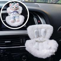 Labubu vaikiškos kėdutės saugos žaislas pliušinis gyvūnas sėdynės pagalvėlė pliušinė lėlė mažas kėdutės atlošas automobilių aksesuarai balta