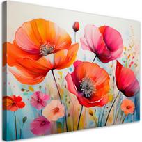 Canvas print, Poppy Flowers Coloured 60x40 įvairiaspalvis