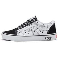 Vans Old Skool Drobė Klasikiniai Universalūs Laisvalaikio Žemi Batai Ritinėjimui Unisex kedai Juodi Balti VN0A5AO96DG 36