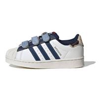 Adidas Originals Superstar Sintetinės odos audinys Lengvi Patogūs Patvarūs Žemi Vaikų Riedlenčių Batai Vaikų Sportbačiai Balti Mėlyni IH3290 33½