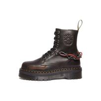 Dr. Martens Warner Bros. X Jadon Series Odiniai Apvalianosiai Suvarstomi Patogūs Trumpesni Martin Stiliaus Batai 5cm Unisex batai Tamsiai Pilkai Ruda 31746302 36 black