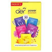 Godrej Aer Power Pocket 5 vnt. Vonios gaiviklis 10 g Pakuotė 1 Ilgai išliekantis tualeto kvapo neutralizatorius