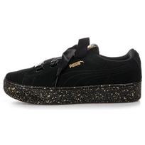 Puma Vikky Platform Ribbon Retro Laisvalaikio Sportbačiai Moteriški Sportbačiai Juodi Auksiniai 366815-01 37