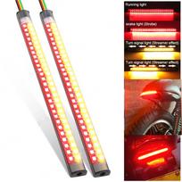 2×7,5  Motociklo ATV LED Galinis Posūkio Signalo Stabdžių Šviesos Stabdžių Žibintas DRL Juostos IP65