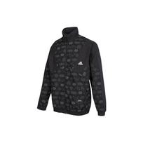 Adidas logotipas spausdinta sportinė laisvalaikio striukė vyriškos striukės juoda HE7474 M black