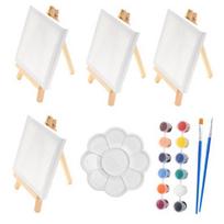 14/23 vnt./rinkinys Mini drobės lenta su molbertu rinkinys Tapyba lauke DIY rankdarbiai Lengvas tapybos meno rinkinys A