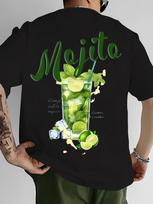 Mojito kokteilio rašto marškinėliai vyrams, vasaros marškinėliai vyrams, laisvalaikio marškinėliai, unisex marškinėliai S