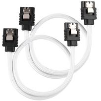 Corsair Premium Sleeved SATA Cable, white 30cm – 2 pack