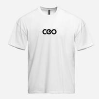 Marškinėliai CEO oversized balti