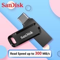 SanDisk 128GB otg usb tipo c atmintinė 64GB 256GB 512GB Ultra Dual GO OTG raktas originalus sandisk usb atmintinė U diskas Type C telefonui Nešiojamam kompiuteriui ·64GB juoda