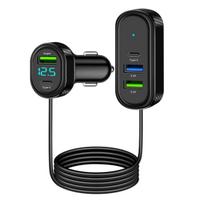 5 viename automobilinis įkroviklis 66W USB automobilinis telefono įkrovimas Type-C greitasis įkrovimas keli USB prievadai 12V automobilinio įkroviklio skirstytuvas priedai