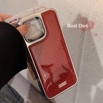 Retro Style Iphone16 Suitable for 15Promax Apple 16 Mobile Phone Case 13 Simple Polka Dot 14 Drop Glue Huawei 16promax