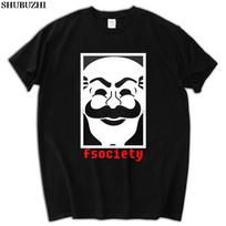 New Mr Robot Anonymous Mask Fsociety Team Hacker Evil Corp Tv Series BRAND T-shirt MAN TOP TeeS S