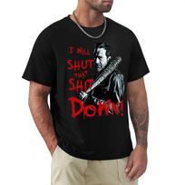 Leisure Negan The Walking Dead T-Shirts Men Round Neck 100% Cotton T Shirts Zombie Horror Short Sleeve Tee Shirt Gift Clothes S