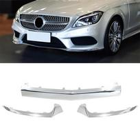 3 vnt. priekinio bamperio chromo apdailos moldingo, tinkančio „Mercedes W218 CLS400 550 2015–18“