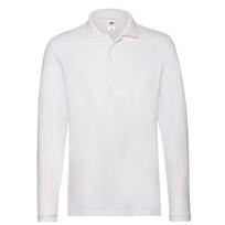 Fruit Of The Loom Vyriški Premium vienspalviai ilgomis rankovėmis polo marškinėliai XXL balta