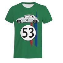 Vabalas 53 Numeris Vyriški marškinėliai, Herbie automobilio trumparankoviai paprasti marškinėliai, Ralio automobilio marškinėliai, Vyriški 3D spausdinti juodi marškinėliai S