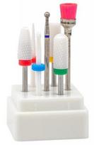 Nail Drill Bits Set 7pcs Tungsten  Carbide Diamond Ceramic  , Mod. DMT-08