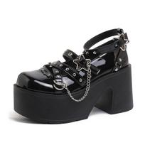Fashion Comemore Fashion JK Uniform Heightening Pumps Mary Jane Shoes Female Spring Autumn Leather Thick Bottom Retro Punk Lolita Shoes 35