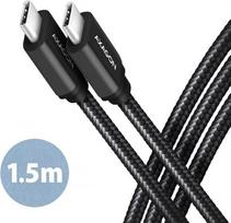 Axagon Data and charging USB 3.2 Gen 1 cable length 1.5 m. PD 60W, 3A. Black braided.